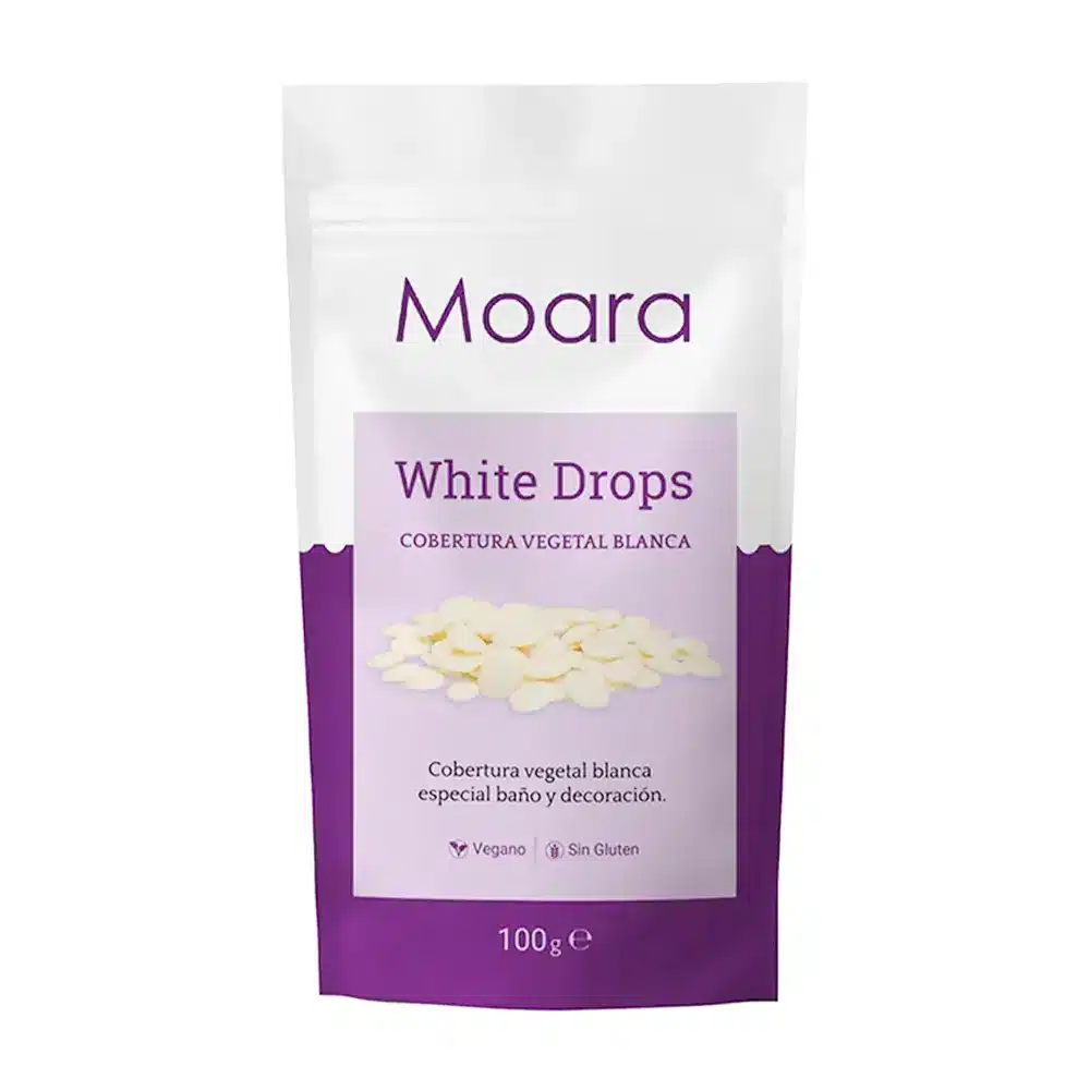 Cobertura White Drops - sin gluten, vegana - MOARA 100g