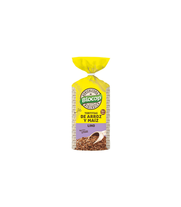 Tortitas de arroz, maíz y semillas de lino - sin gluten -  BIOCOP 200g CADUCIDAD 08-05-2025