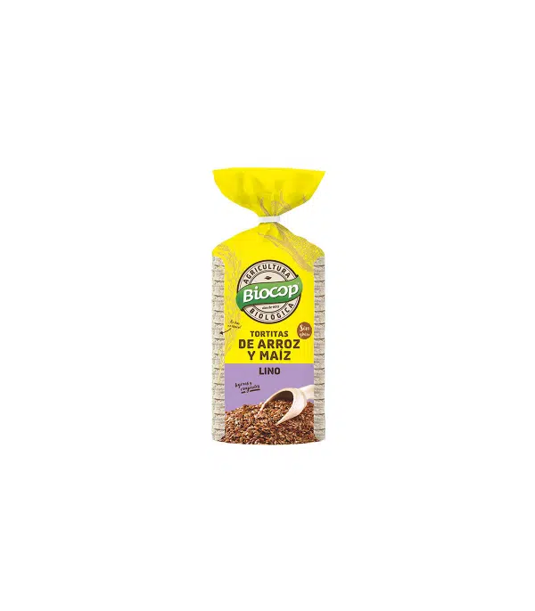 Tortitas de arroz, maíz y semillas de lino - sin gluten -  BIOCOP 200g CADUCIDAD 08-05-2025