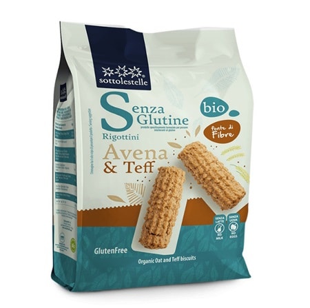 Galletas de Avena y Teff  -sin gluten, ecológicas- SOTTOLESTELLE 250g
