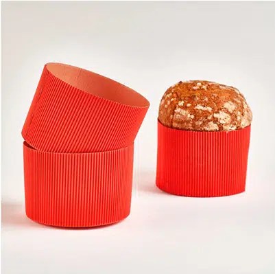 5 Moldes de Panettone rígido rojo 500g