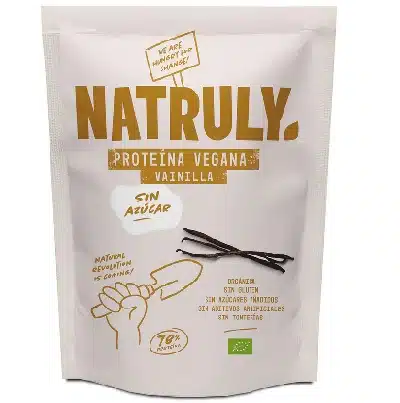 Proteina vegana vainilla -sin gluten, sin azúcar, bio- NATRULY 350g