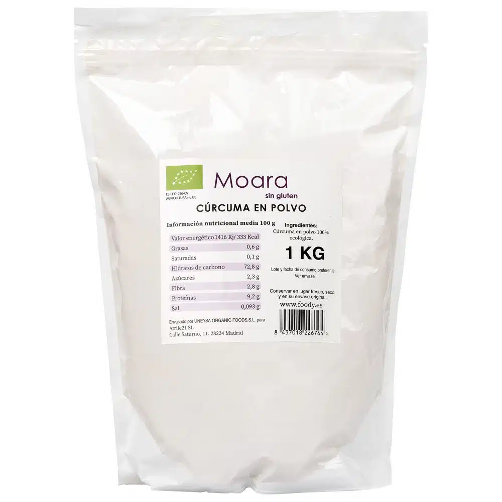 Cúrcuma en polvo ecológica - sin gluten - MOARA 1kg