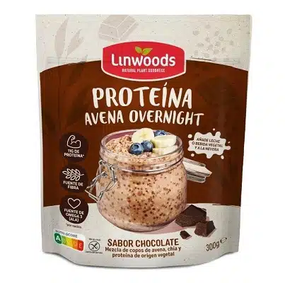 Mezcla de proteina Copos de avena, chia, soja y cacao - sin gluten - LINWOODS 300g