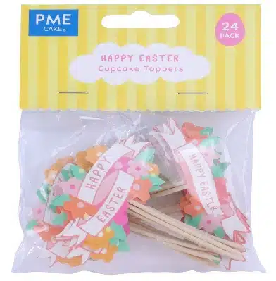 Pack de 24 Toppers de Feliz Pascua - Happy Easter- PME