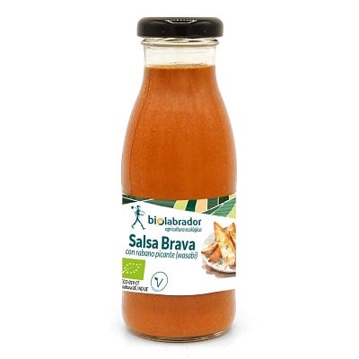 Salsa Brava picante con wasabi - vegana y ecológica- BIOLABRADOR 260g