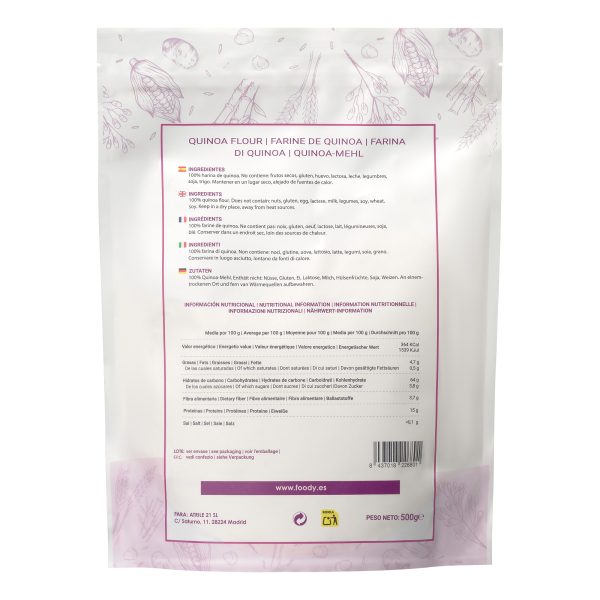 Harina de quinoa - sin gluten - MOARA 500g - Imagen 2