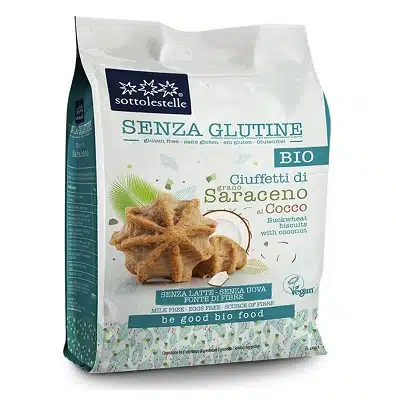 Galletas de trigo sarraceno con coco -sin gluten, ecológicas - SOTTOLESTELLE 250g