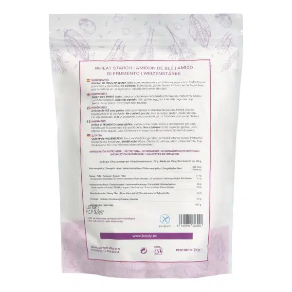 Almidón de Trigo -sin gluten- MOARA 1kg - Imagen 2