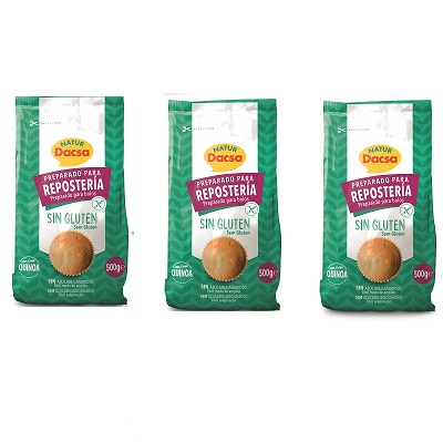 PACK AHORRO Preparado Repostería con Quinoa Integral - sin gluten- NATUR DACSA 3 unidades de 500g