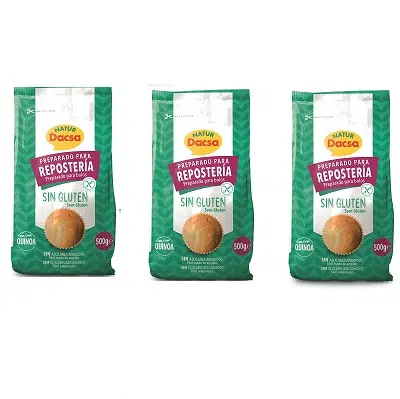 PACK AHORRO Preparado Repostería con Quinoa Integral - sin gluten- NATUR DACSA 3 unidades de 500g