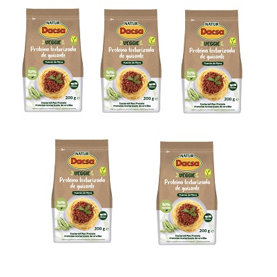 PACK Ahorro Proteina texturizada de guisante - sin gluten- NATUR DACSA 5 unidades de 200g