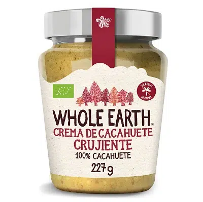 Crema de cacahuete crujiente bio - sin gluten - WHOLE EARTH - 227g
