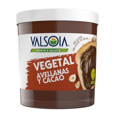 Crema de cacao y avellanas - sin gluten, vegana - VALSOIA - 200g