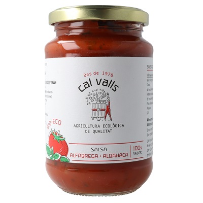 Salsa de tomate con albahaca, ecológica - sin gluten - CAL VALLS 350g