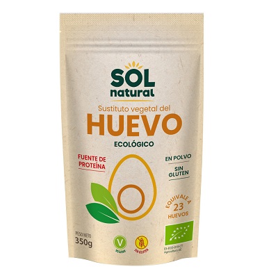 Sustituto vegetal del Huevo ecológico en polvo, sin gluten - 350g - SOL NATURAL