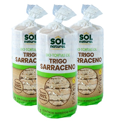 PACK AHORRO 3 paquetes de Tortitas de trigo sarraceno - sin gluten -  SOL NATURAL