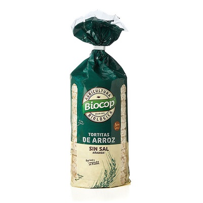 Tortitas de arroz, sin sal, ecológicas - sin gluten -  BIOCOP 200g