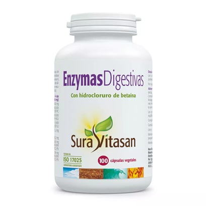 Enzymas digestivas - sin gluten - SURA VITASAN 100 cápsulas