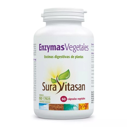 Enzymas vegetales - sin gluten, veganas - SURA VITASAN 60 cápsulas