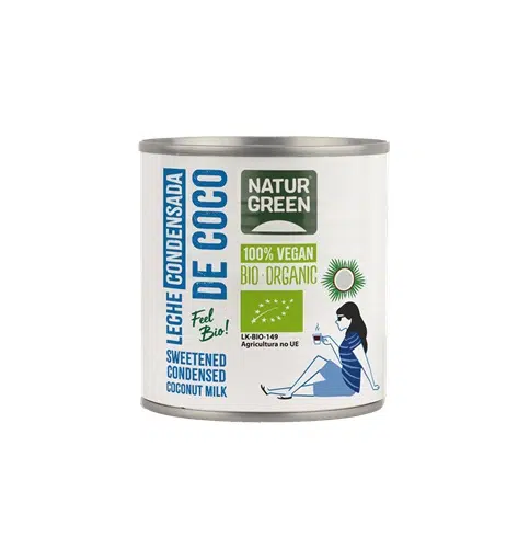 Leche condensada de coco sin leche – sin gluten, vegana - NATURGREEN 210g