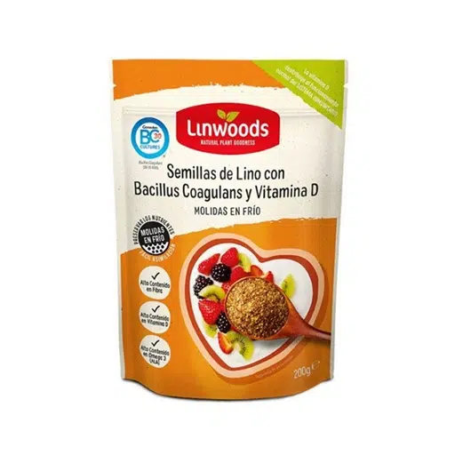 Semillas Lino Molido con Bacillus Coagulans y Vitamina D- sin gluten - LINWOODS 200g