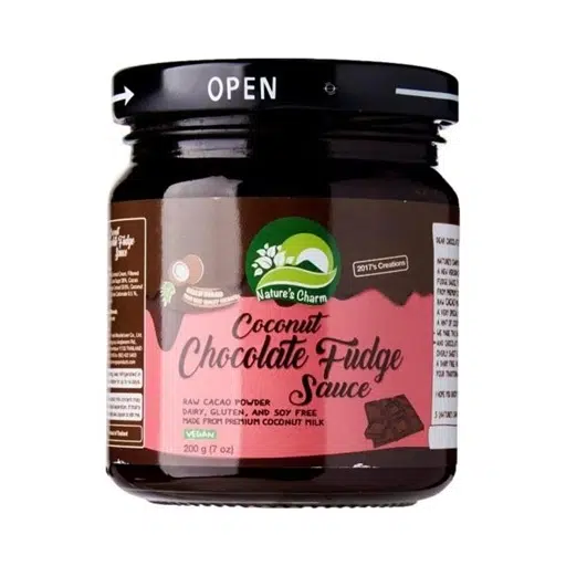 Salsa de Chocolate y Coco | Fudge Sauce  – Vegana- NATURE’s CHARM 200g