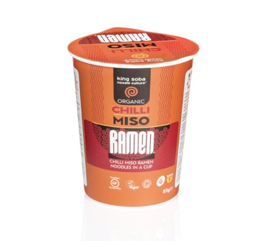 Vaso Sopa Ramen Miso Chili bio - sin gluten - KING SOBA 85g