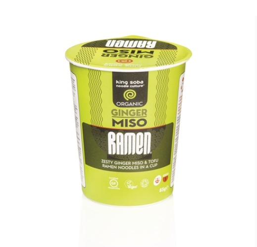 Vaso Sopa Ramen Miso Jengibre bio - sin gluten - KING SOBA 85g
