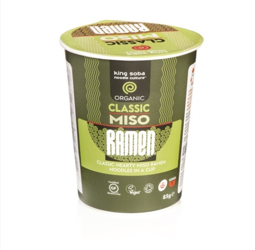 Vaso Sopa Ramen Miso bio - sin gluten - KING SOBA 85g