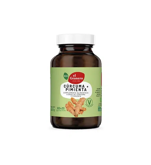 Cúrcuma y Pimienta Bio - sin gluten - EL GRANERO INTEGRAL 60 cápsulas