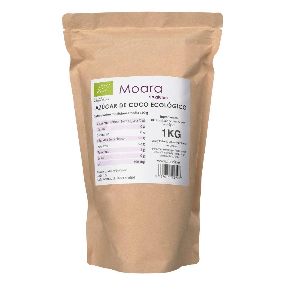 Azúcar de Coco ecológico - sin gluten - MOARA 1kg