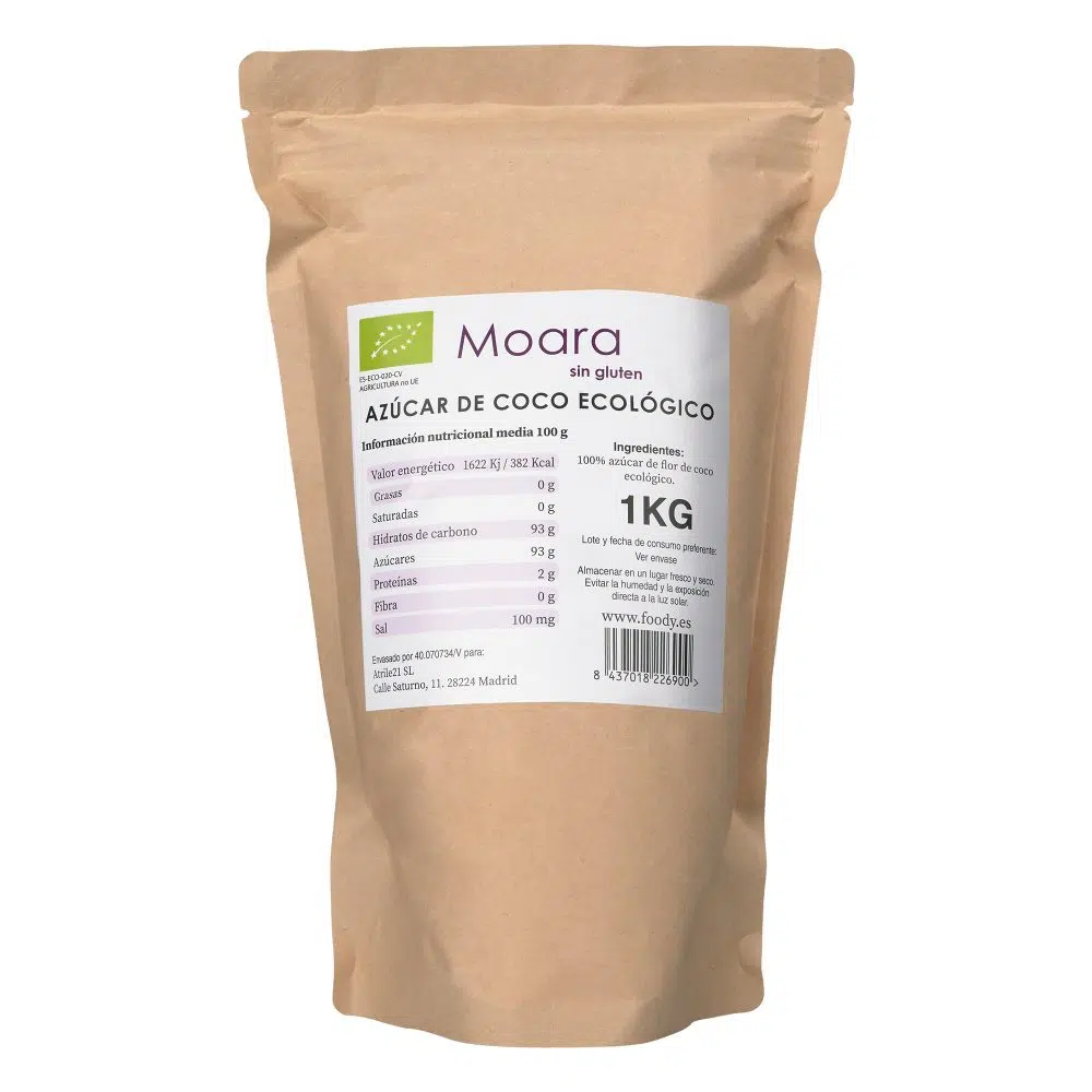 Azúcar de Coco ecológico - sin gluten - MOARA 1kg