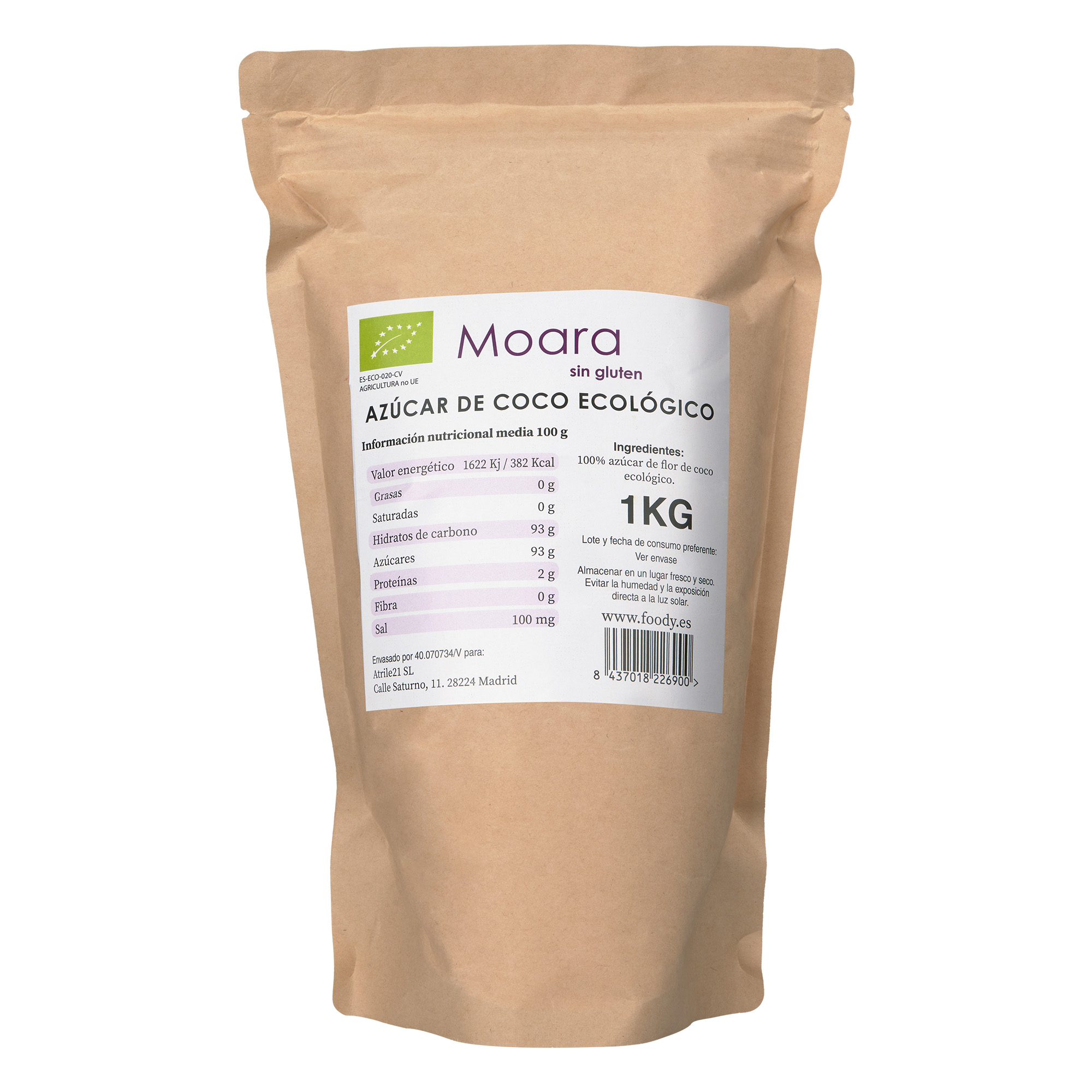 Azúcar de Coco ecológico - sin gluten - MOARA 1kg 1 Azúcar de Coco ecológico - sin gluten - MOARA 1kg