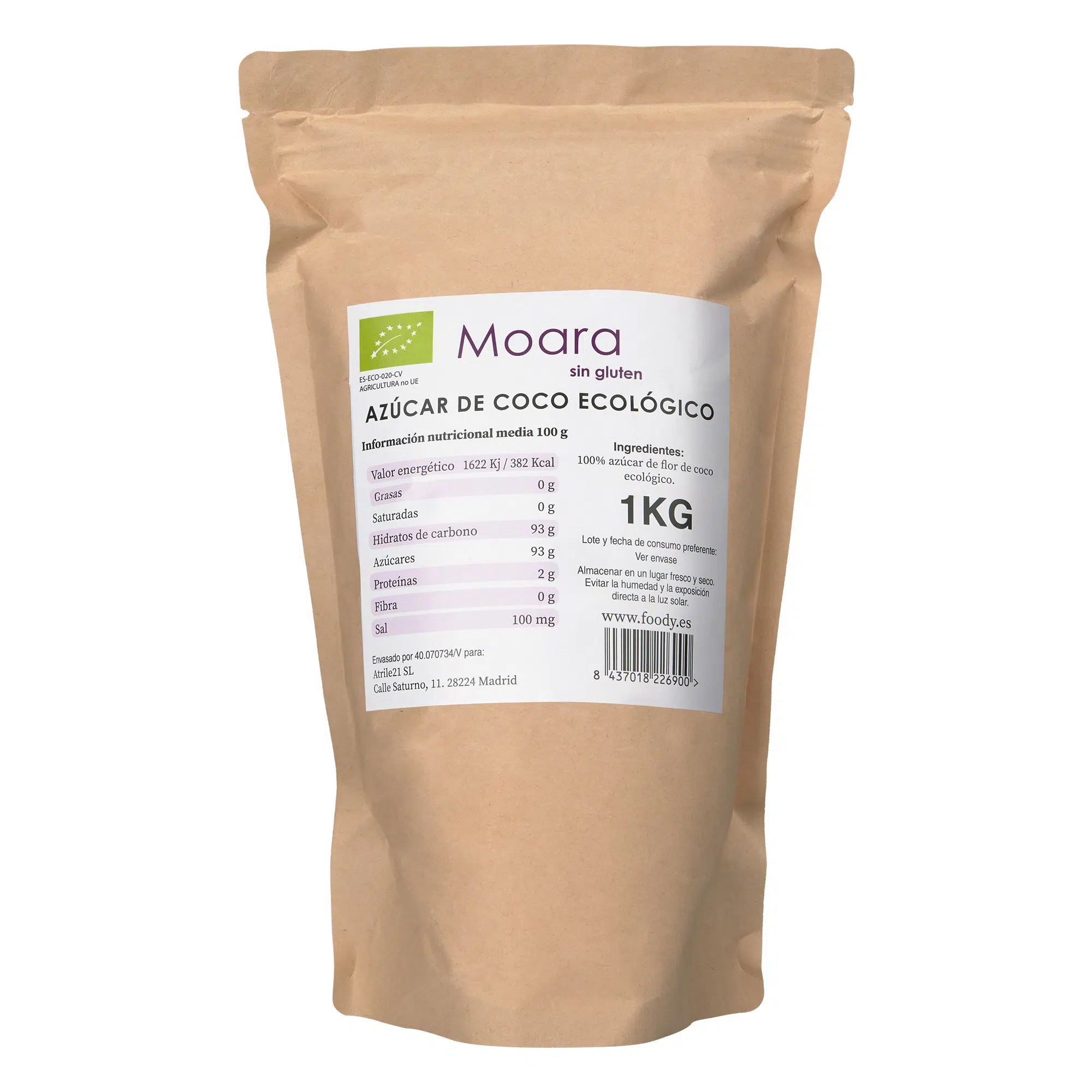 Azúcar de Coco ecológico - sin gluten - MOARA 1kg 1 Azúcar de Coco ecológico - sin gluten - MOARA 1kg