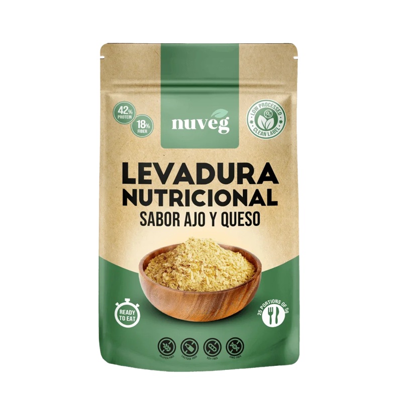 Levadura nutricional sabor ajo queso - sin gluten - NUVEG 125g