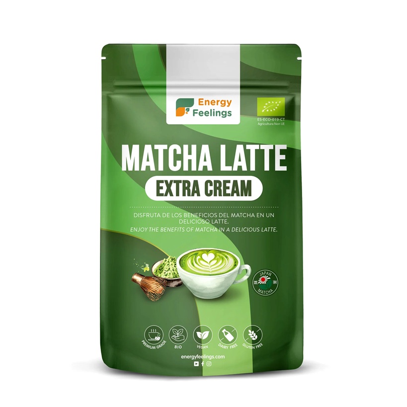 Matcha Latte Extra Cream - sin gluten, bio  - ENERGY FEELINGS 500 gr