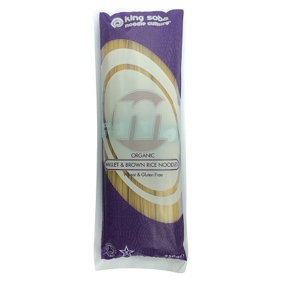 Noodles de arroz integral y mijo - sin gluten - KING SOBA 250g