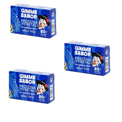 PACK AHORRO 3 X Proteina sabor atún vegetal en aceite de oliva  - sin gluten -  GIMME SABOR 20g