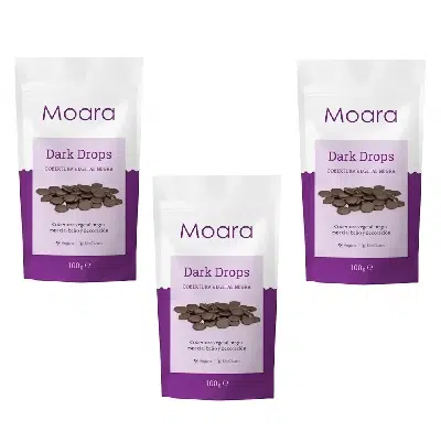 PACK AHORRO 3 Cobertura Dark Drops 100g - sin gluten, vegana - MOARA 300g