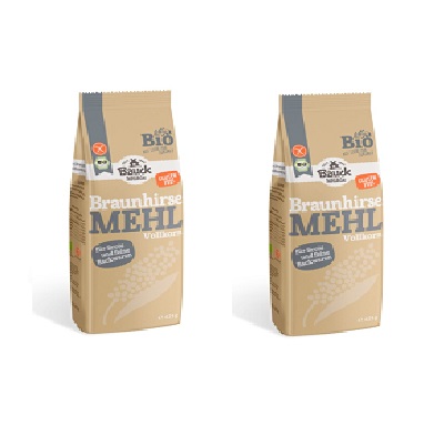 PACK AHORRO 2 Harina de mijo marrón integral ecológico 425g - sin gluten -  BAUCKHOF 850g