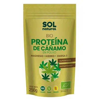 Proteina de cañamo bio -sin gluten, sin azúcar- SOL NATURAL 250g