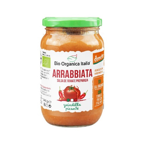 Salsa de Tomate Arrabiata Bio - sin gluten, vegana - BIO ORGANICA ITALIA 345ml