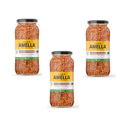 PACK AHORRO 3 Lenteja Pardina Cocida 540g -sin gluten - CASA AMELLA