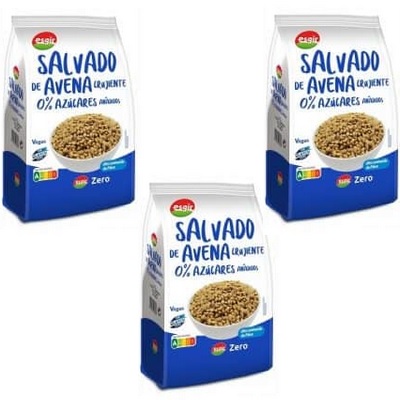 PACK AHORRO 3 Salvado de avena crujiente 300g – sin gluten , sin azúcar – ESGIR