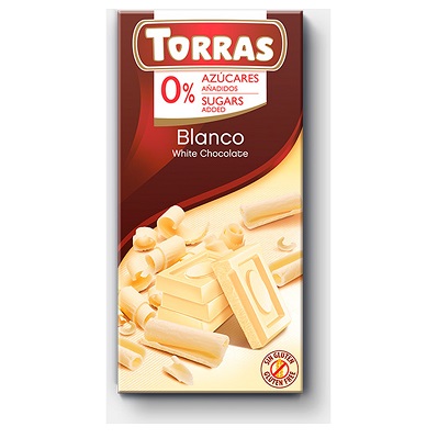 Chocolate Blanco - sin azúcar - TORRAS 75g
