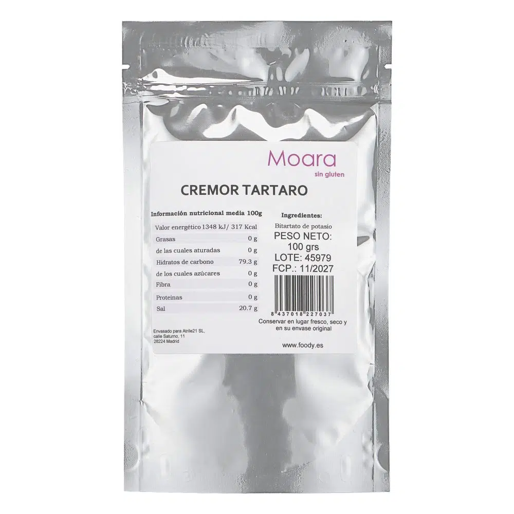 Cremor Tártaro - sin gluten - MOARA 100g