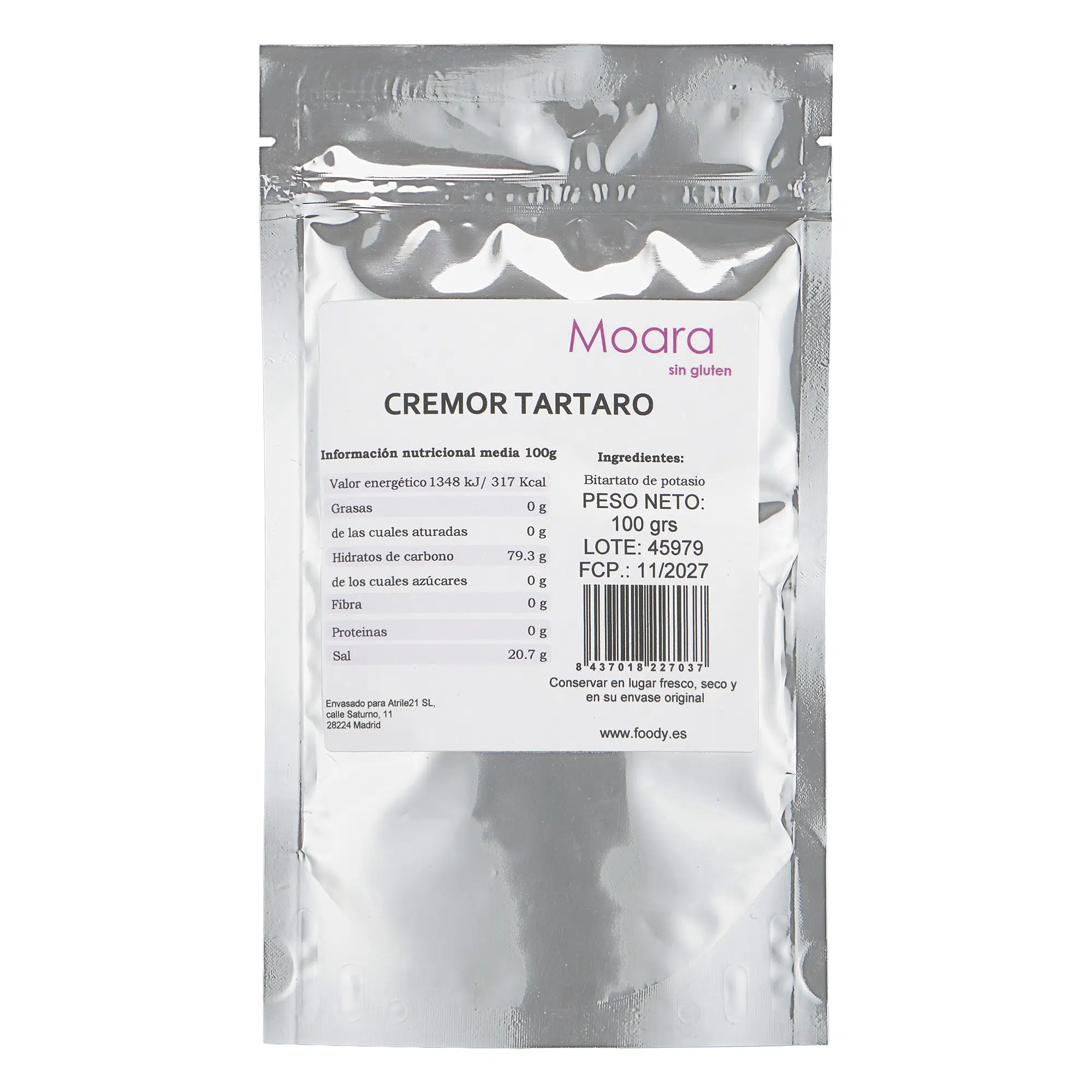 Cremor Tártaro - sin gluten - MOARA 100g 1 Cremor Tártaro - sin gluten - MOARA 100g