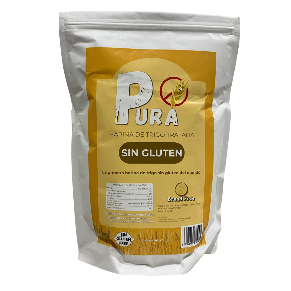 PURA harina de trigo tratada - sin gluten - 1kg