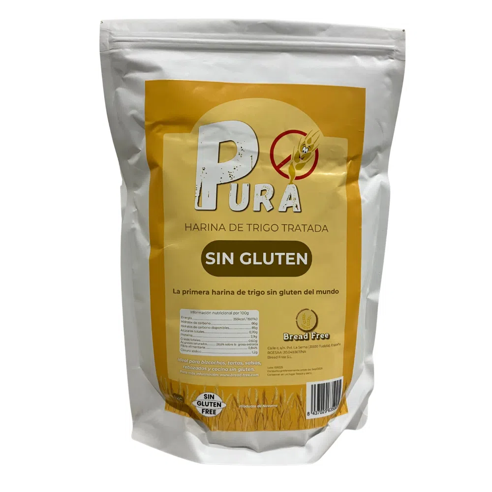 PURA harina de trigo tratada - sin gluten - 1kg